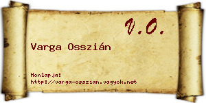 Varga Osszián névjegykártya